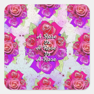 Sticker Carré Un Rose est un Rose est un Rose