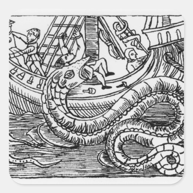 Sticker Carré Un Serpent De Mer (Devant)