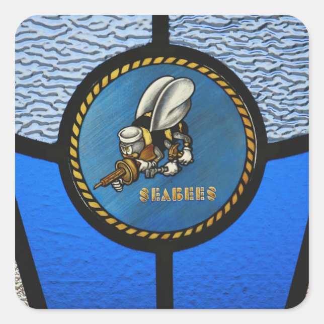Sticker Carré Un seul logo Seabee (Devant)