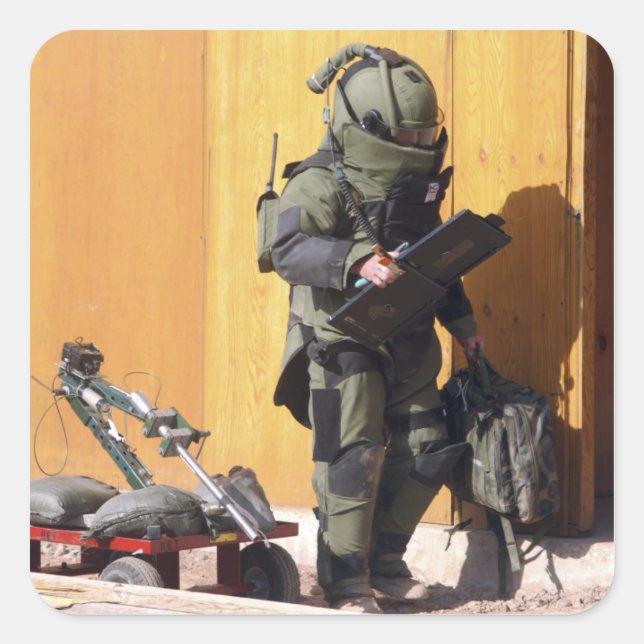 Sticker Carré Un technicien (Devant)