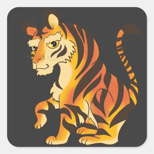 Sticker Carré Un tigre génial (Devant)