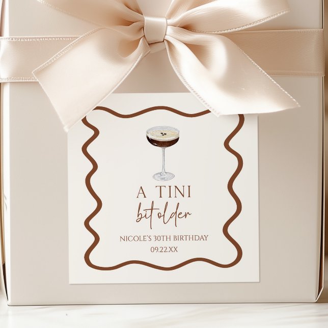 Sticker Carré Un Tini Un Peu Plus Ancien Expresso Martini Annive (Créateur téléchargé)