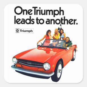 Sticker Carré un Triumph conduit à un autre TR6