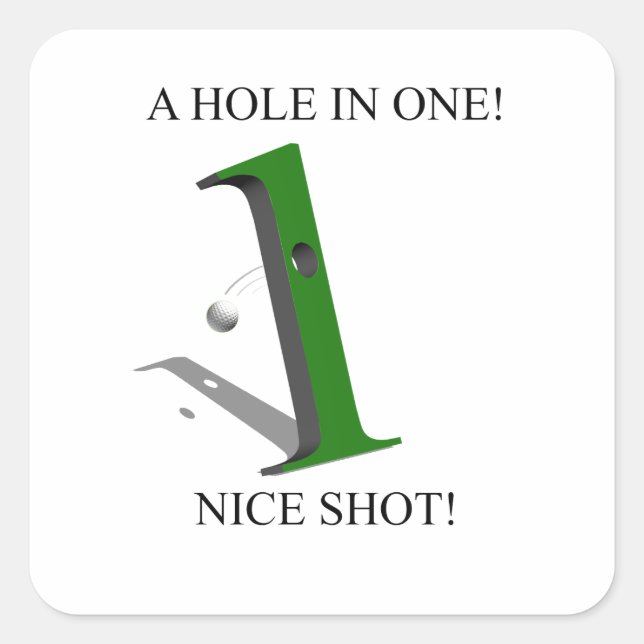 Sticker Carré Un Trou Dans Une Balle De Golf (Devant)