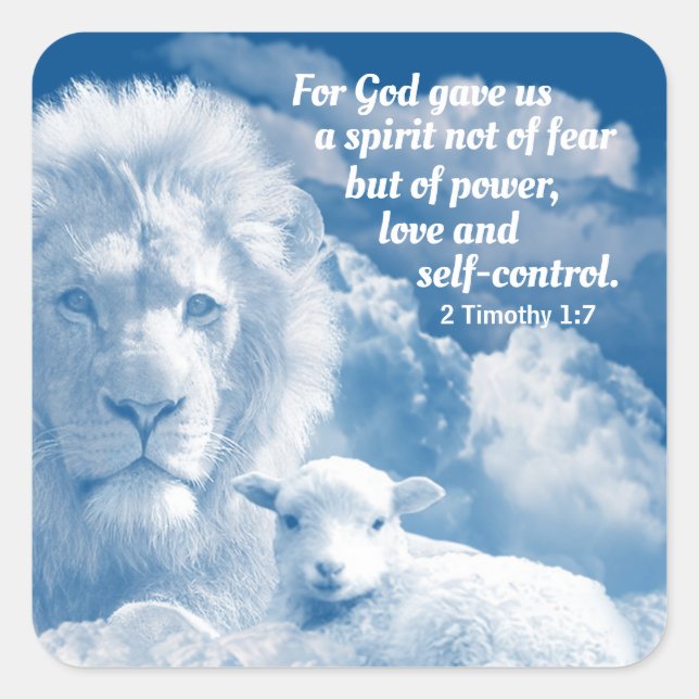 Sticker Carré Un vers de la Bible chrétienne inspirant pour la f (Devant)