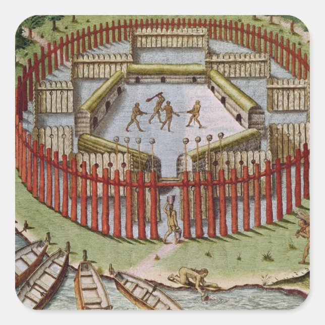 Sticker Carré Un village indien (Devant)