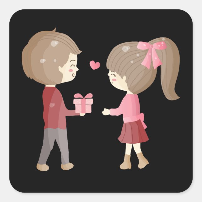 Sticker Carré Un voyage ensemble ❤️ (Devant)