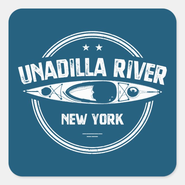 Sticker Carré Unadilla River New York Kayak (Devant)