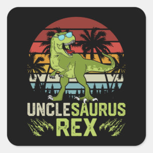Sticker Carré Unclesarurus Rex Conception Cool de dinosaures r