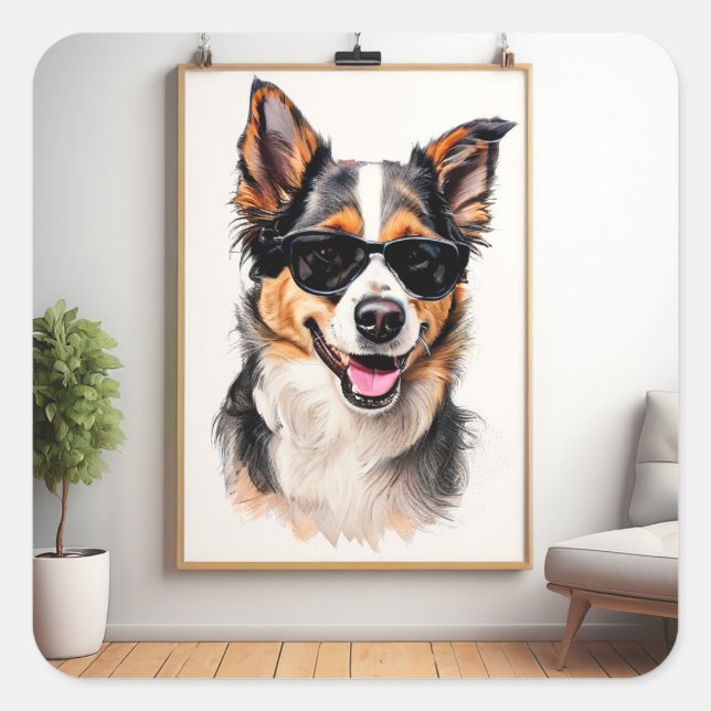 Sticker Carré Une affiche pour le meilleur ami de l'homme amoure (Devant)