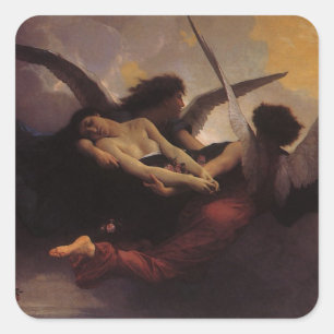 Sticker Carré Une âme portée au ciel par Bouguereau