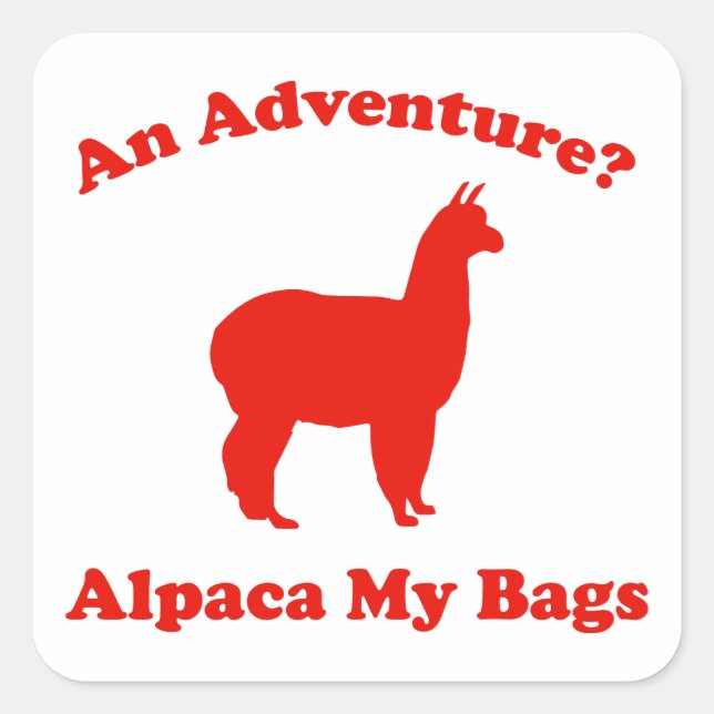Sticker Carré Une aventure ? Alpaca Mes Sacs (Devant)
