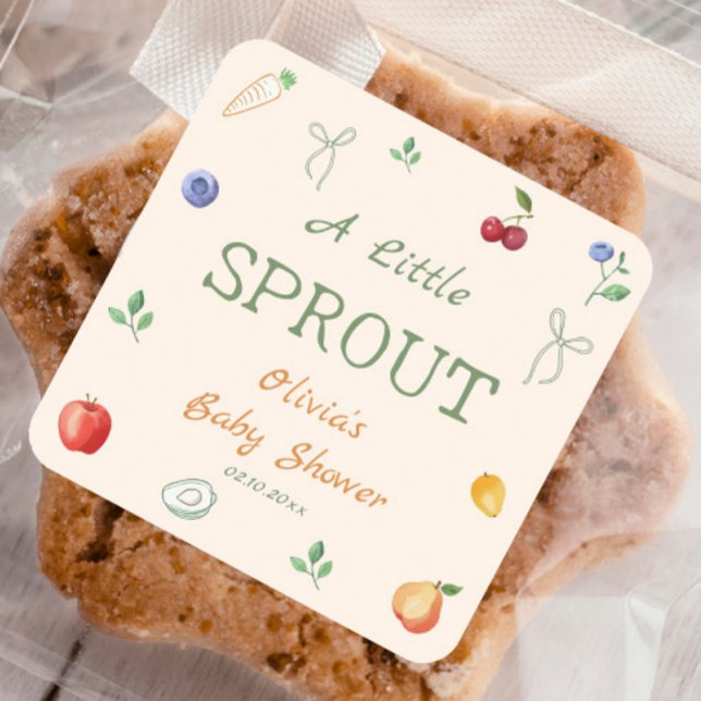 Sticker Carré Une Baby Shower A Sprout (Créateur téléchargé)