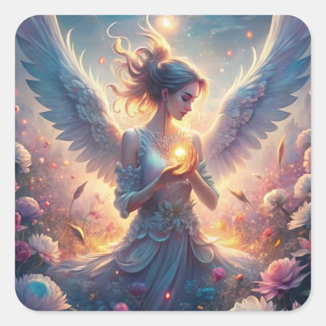 Sticker Carré Une Belle Fée (Devant)