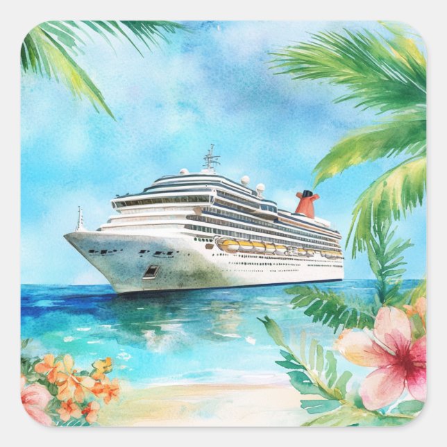 Sticker Carré Une croisière d'été (Devant)