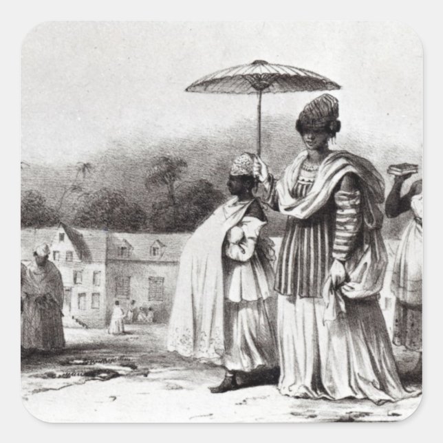 Sticker Carré Une dame emmène l'enfant au baptême (Devant)