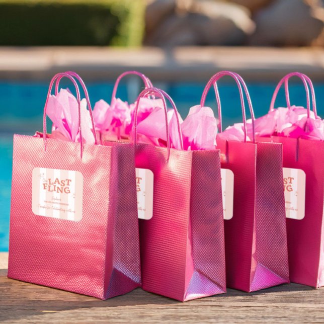 Sticker Carré Une dernière folie Enterrement de vie de jeune fil (Créateur téléchargé)