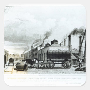 Sticker Carré Une fabrication de moteurs à vapeur et des travaux