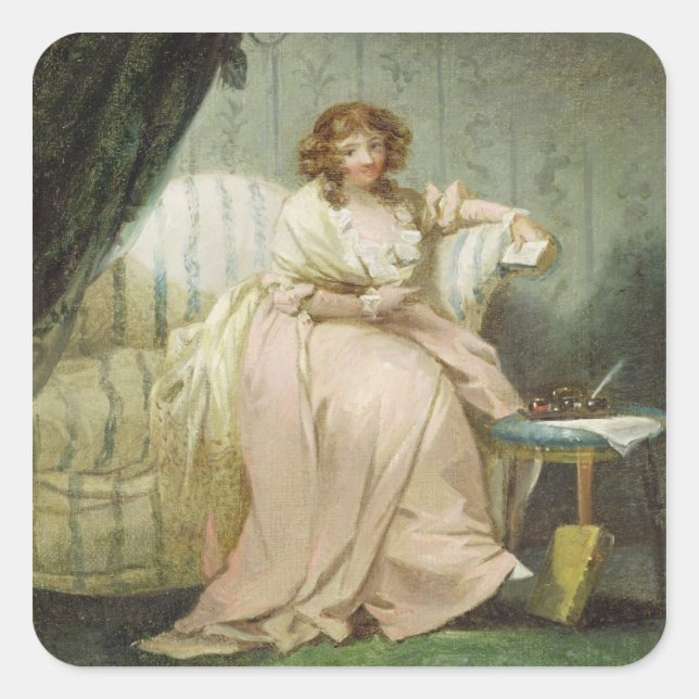 Sticker Carré Une femme appelée Anne, la femme de l'artiste, ver (Devant)