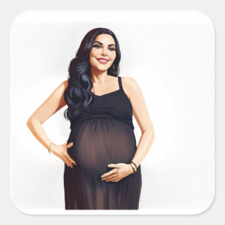 Sticker Carré Une femme enceinte magnifique et glamour