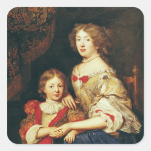 Sticker Carré Une femme et son fils