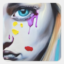 Une Femme Pleurant Des Larmes Violettes