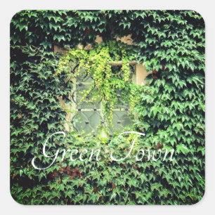 Sticker Carré Une fenêtre en vert plante Coque-coque iphone Mate