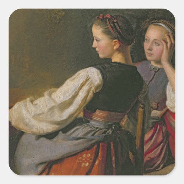 Sticker Carré Une fille de Probsteier, 1844 (Devant)