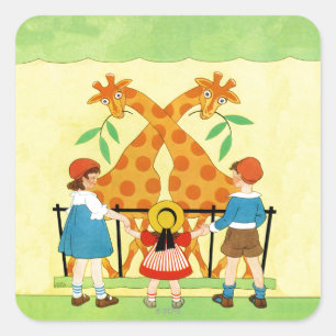 Sticker Carré Une Journée Au Zoo