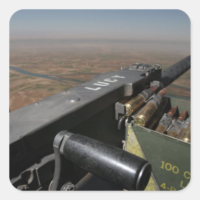 Sticker Carré Une mitrailleuse de calibre 50 (Devant)