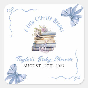 Sticker Carré Une nouvelle étape commence Baby Shower 