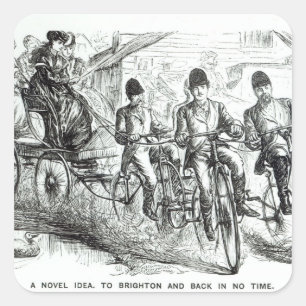 Sticker Carré Une nouvelle façon de se rendre à Brighton, 1864