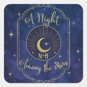 Sticker Carré Une Nuit Parmi Les Étoiles Cieux Célestes Mariage 