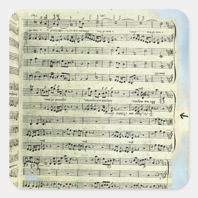 Sticker Carré Une page de l'une des deux seules copies (Devant)