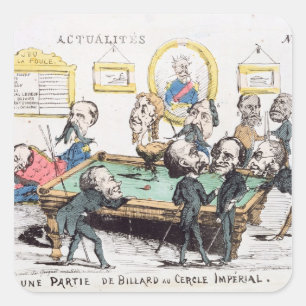 Sticker Carré Une Partie de Billard au Cercle Impérial