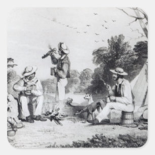 Sticker Carré Une partie l'explorant