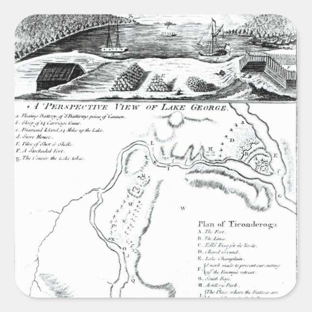 Sticker Carré Une perspective du lac George (Devant)