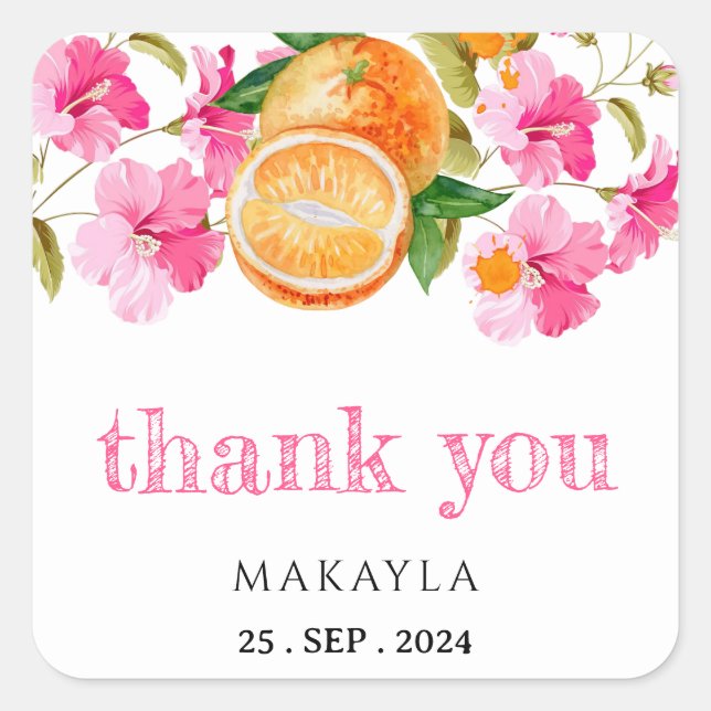 Sticker Carré Une Petite Cutie Se Trouve En Chemin Baby shower (Devant)