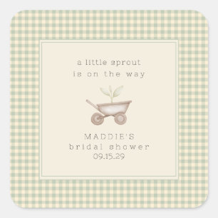 Sticker Carré Une petite pousse est en route Baby Shower
