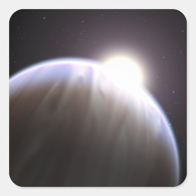Sticker Carré Une planète extrasolaire avec son étoile parente (Devant)
