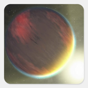Sticker Carré Une planète nuageuse comme Jupiter qui orbite