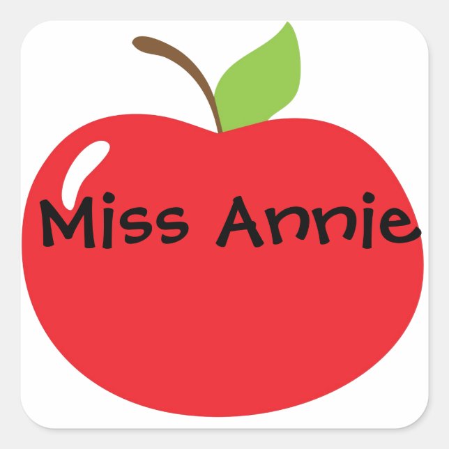 Sticker Carré Une pomme pour enseignant (Devant)