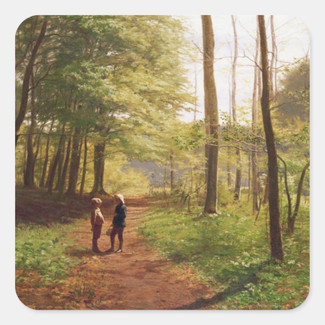 Sticker Carré Une promenade dans la forêt (Devant)