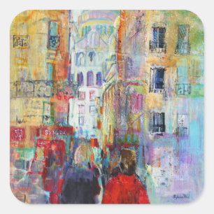 Sticker Carré Une promenade nocturne jusqu'au Sacre Coeur