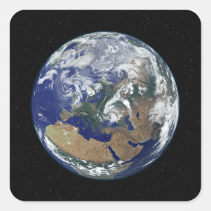 Sticker Carré Une Terre entièrement éclairée centrée sur l'Europ