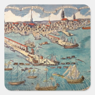 Sticker Carré Une vue d'une partie de la ville de Boston