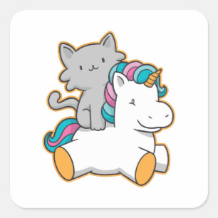 STICKER CARRÉ UNICORN D'ÉQUITATION CAT