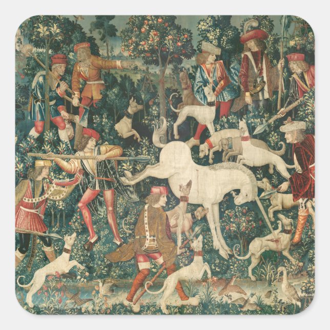 Sticker Carré UNICORN EST TROUVÉ / Chiens et autres animaux (Devant)