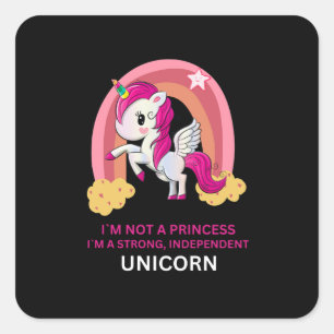Sticker Carré Unicorn Fan Club, Amant de Unicorn, Drôle licorne