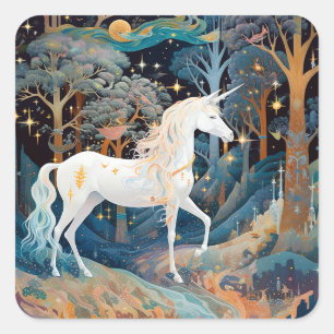 Sticker Carré Unicorn Imaginaire Art